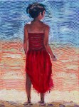 Girl in red dress