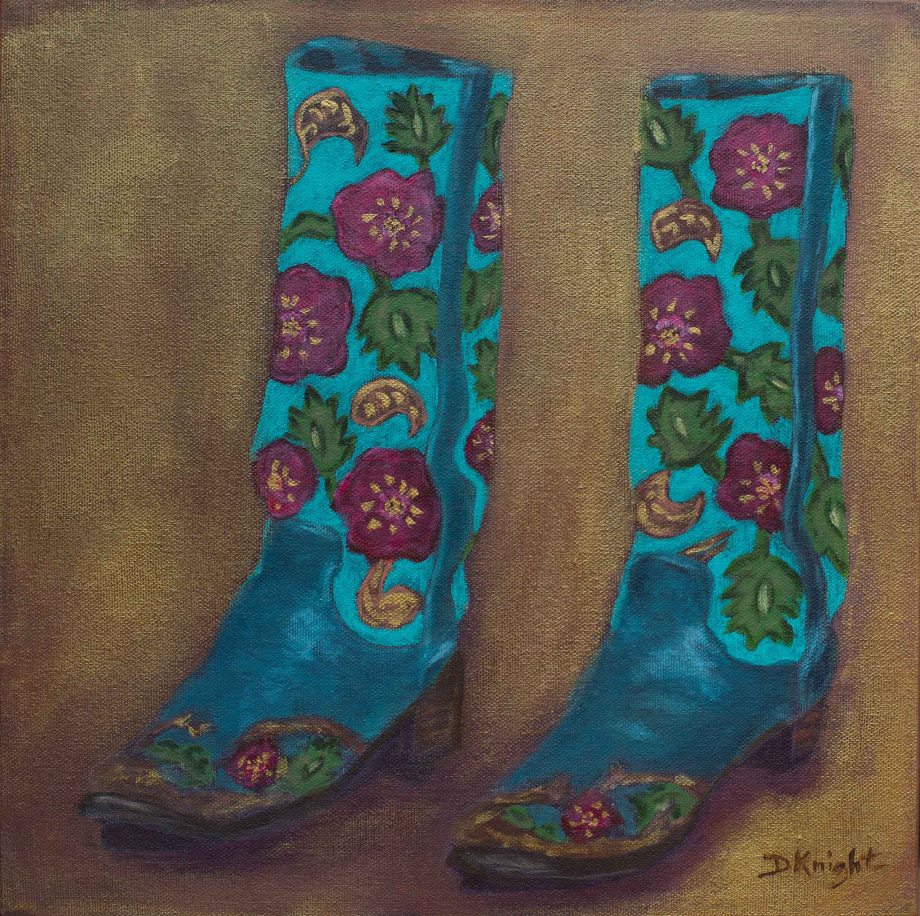 Shoe Art 11 – Floral Cowboy boots